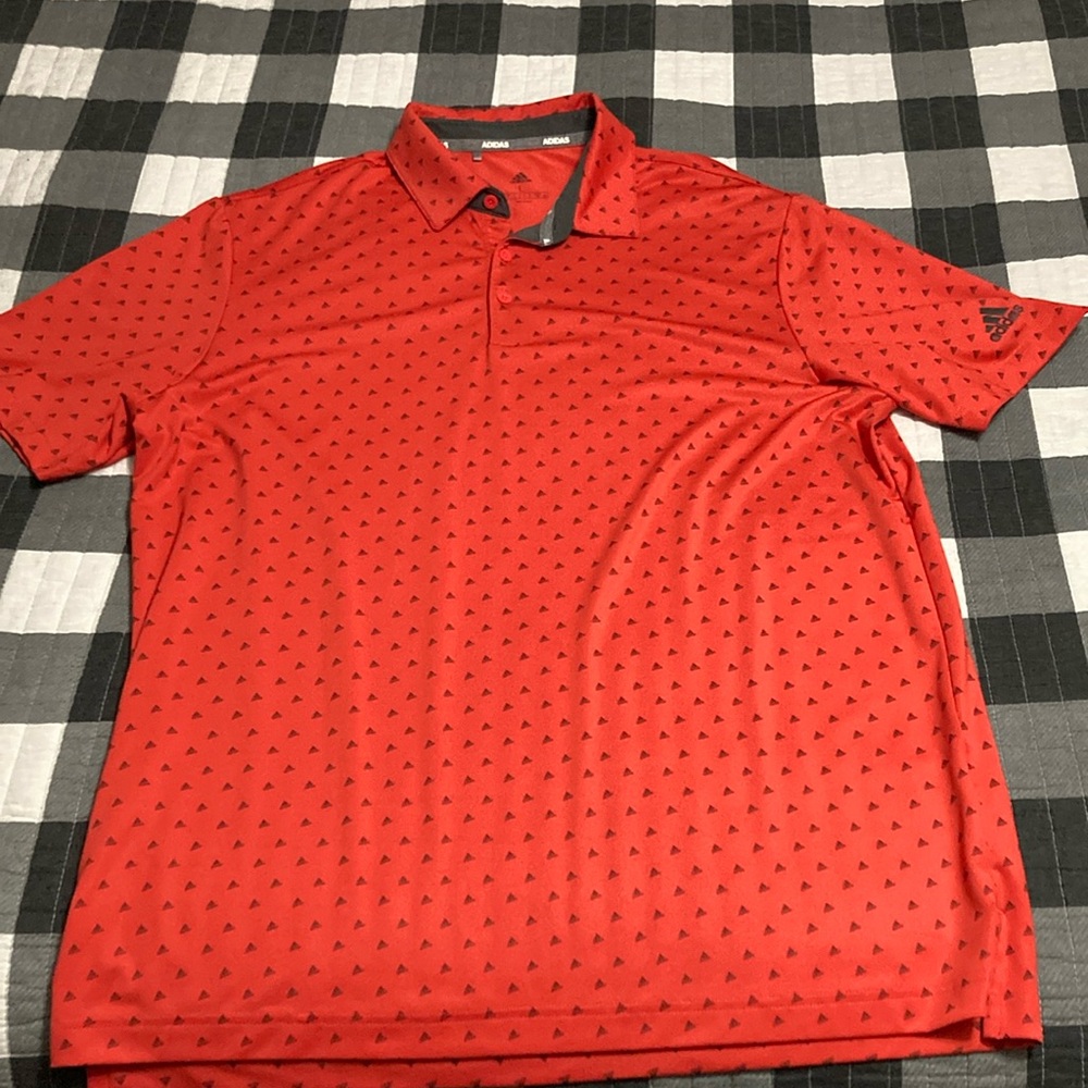 Mens adidas’s golf polo red size L